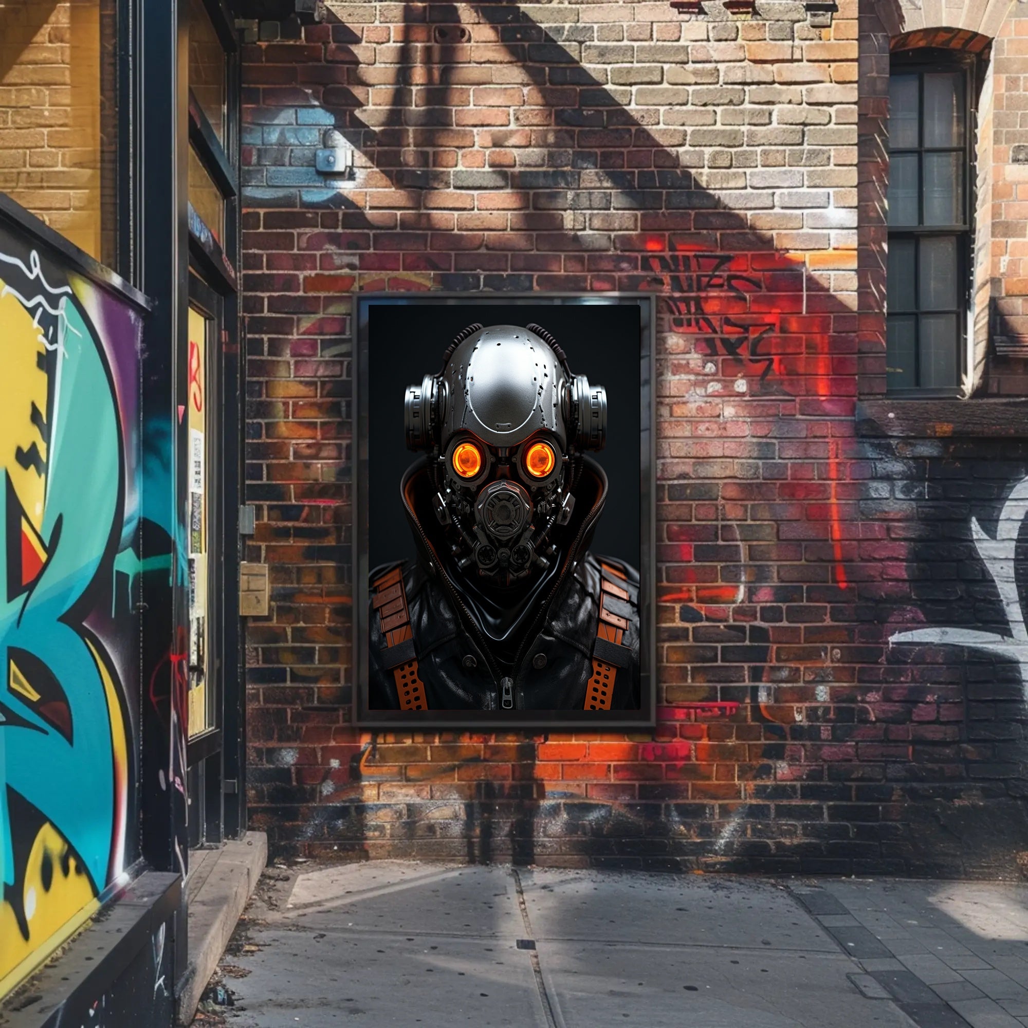 Futuristic Cyborg Portrait Poster PosterGoat