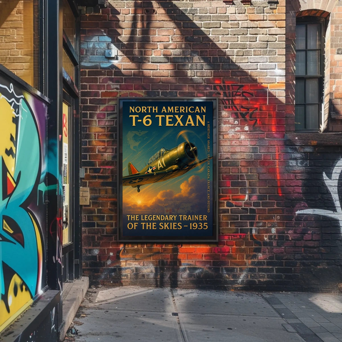North American T-6 Texan Vintage Aviation Poster