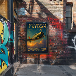 North American T-6 Texan Vintage Aviation Poster