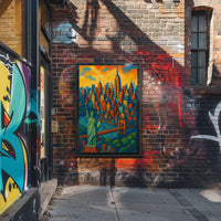 New York City Skyline Poster Vibrant Modern Wall Art