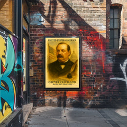 Grover Cleveland 22nd President of the United States Vintage Watercolor Poster