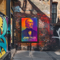 John Tyler 10th President of the United States Neon Gradient OverlayPoster