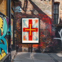 Abstract Cross In Watercolor Abstract Poster