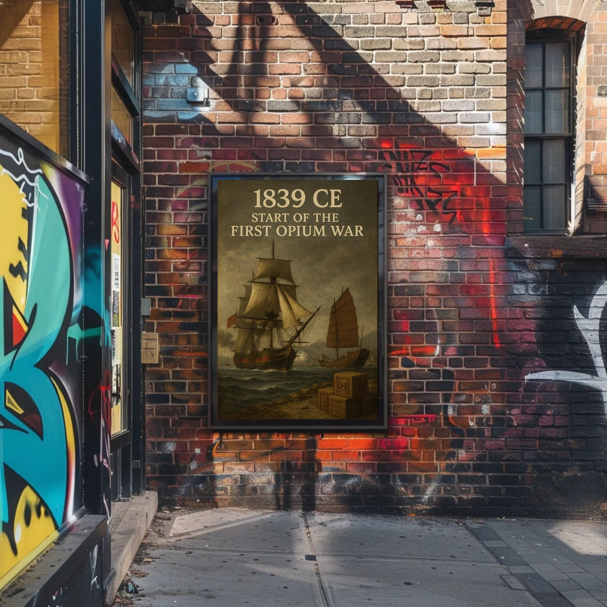 1839 CE First Opium War Historical Poster Print PosterGoat