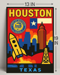 Vibrant Houston Poster PosterGoat
