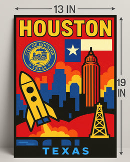 Vibrant Houston Poster PosterGoat