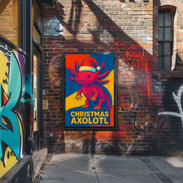 Christmas Axolotl Poster for Animal Lovers