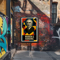 Warren G. Harding 29th President of the United States Abstract Pop Poster