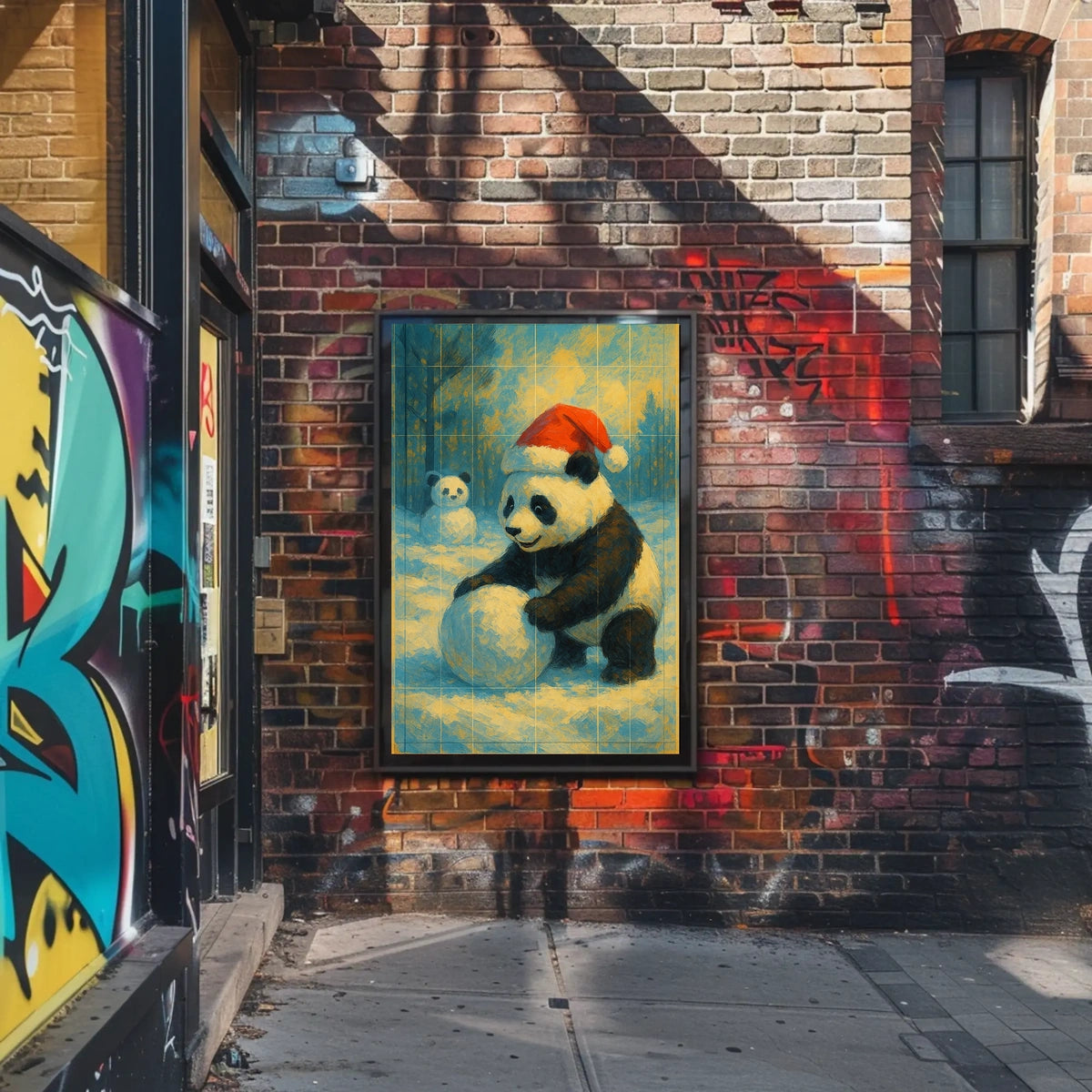 Festive Panda In Winter Wonderland Poster