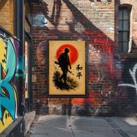Silhouette Soldier Against Sun: Cultural or Heritage Poster