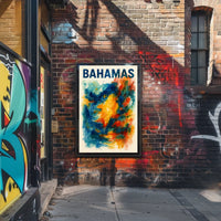 Vibrant Bahamas Tropical Sunset Wanderlust Poster