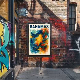 Vibrant Bahamas Tropical Sunset Wanderlust Poster