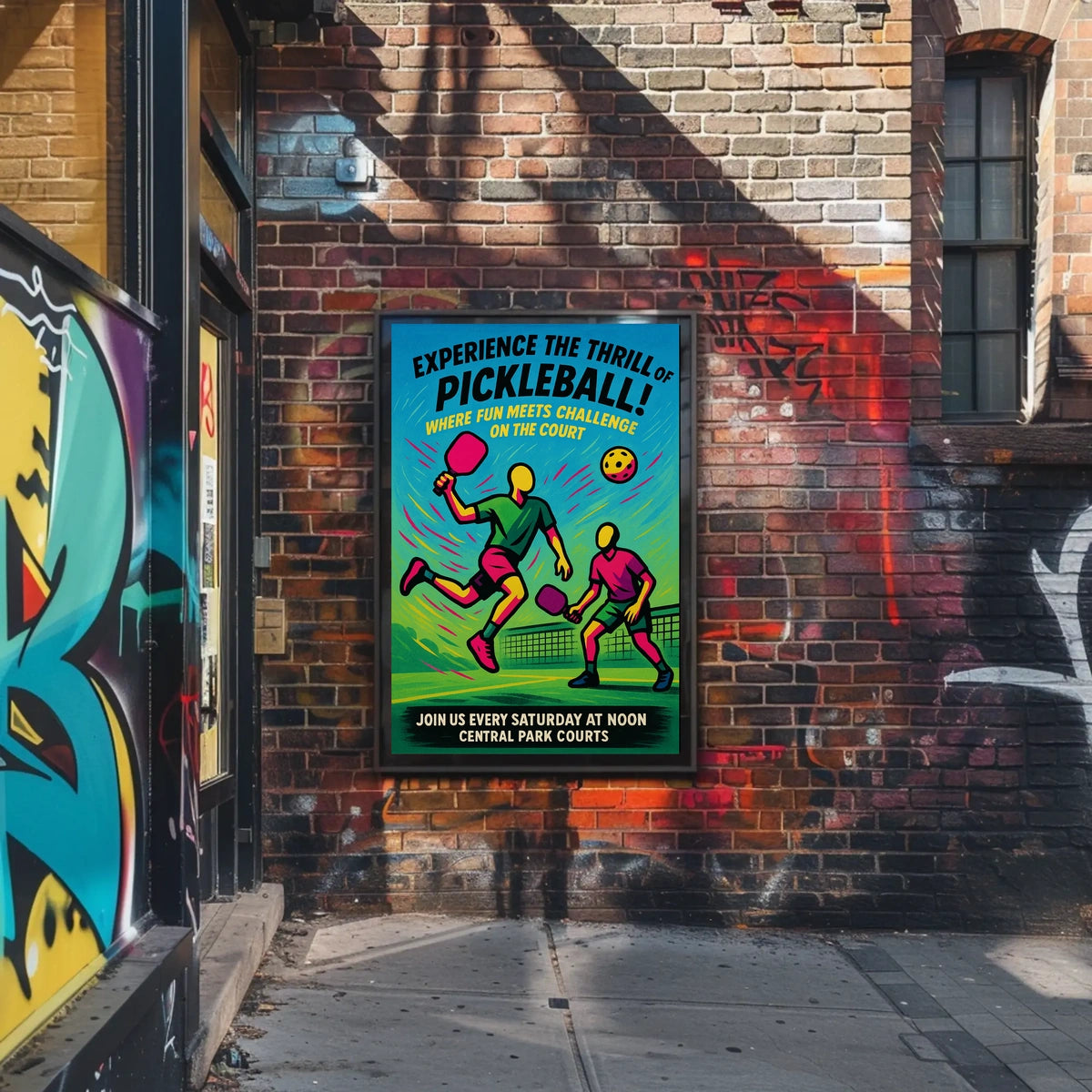 Pickleball Fun at Central Park Poster