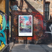 Greenwich Park Serenity Cherry Blossom Travel Poster