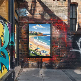 Bondi Beach Vintage Travel Artwork Poster