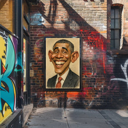 Barack Obama Caricature Poster PosterGoat