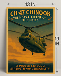 CH-47 Chinook Vintage Aviation Poster PosterGoat