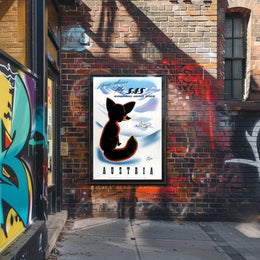 Foxy Skiers Fly Sas Poster