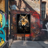 Wolf's Majesty Roars: Stylized Animal Poster