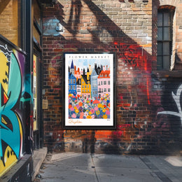 Brighton Flower Market Poster PosterGoat