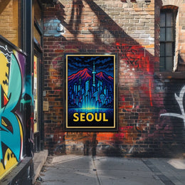 Seoul Skyline Art Poster