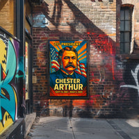 Chester A. Arthur 21st President of the United States Colorful Comic Book Style Poster