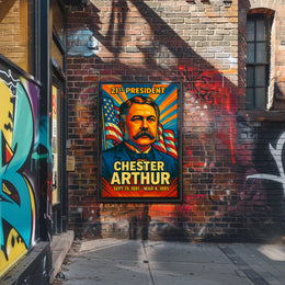 Chester A. Arthur 21st President of the United States Colorful Comic Book Style Poster