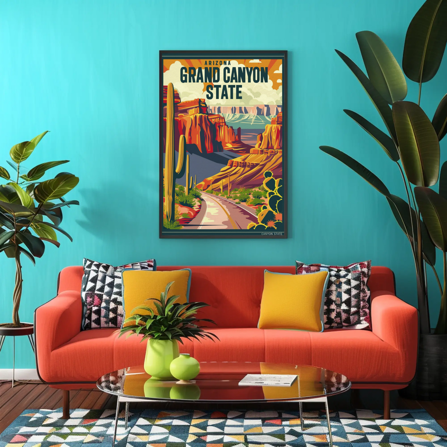 Arizona Grand Canyon State Vintage Travel Poster