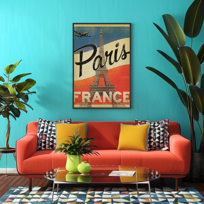 Paris Vintage Poster Eiffel Tower