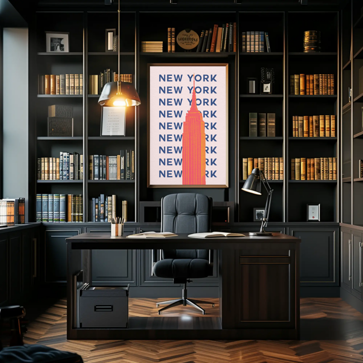 New York Empire State Poster Retro Travel Poster