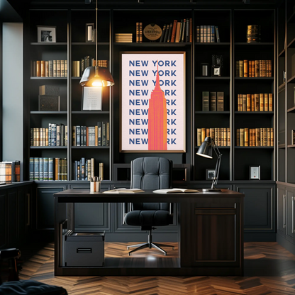 New York Empire State Poster Retro Travel Poster