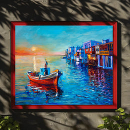 Serene Sunset Harbor Poster