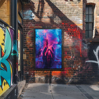 Mystical Hands in Neon Smoke Poster PosterGoat