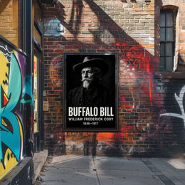 Buffalo Bill Monochrome Portrait for Cultural Heritage Poster