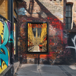 Munich Street Scene Poster