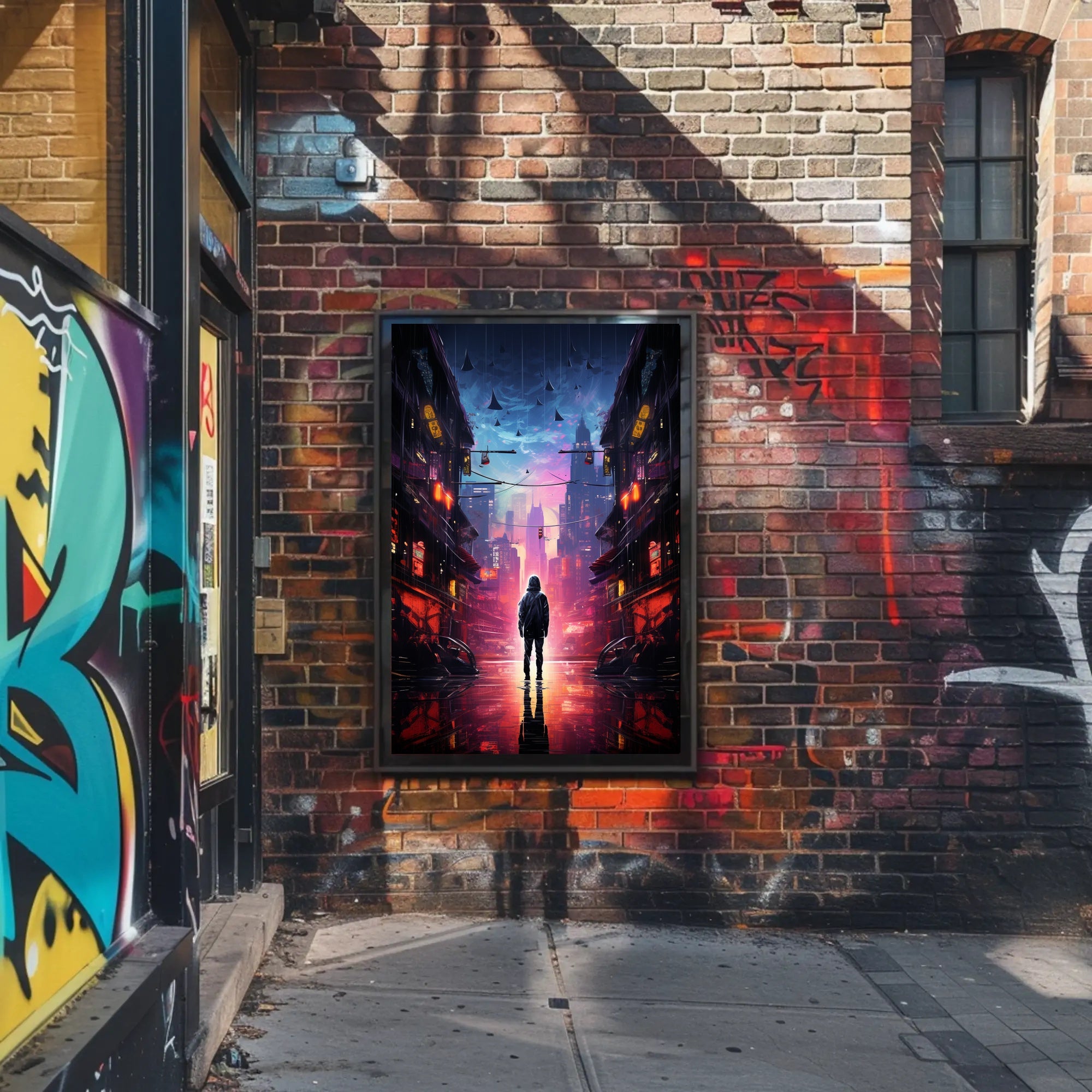 Neon Cityscape Poster