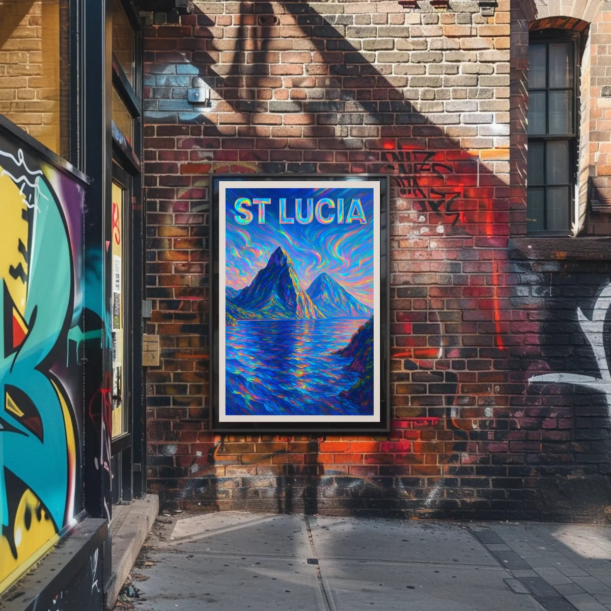 St. LuciaS Vibrant Landscape Poster