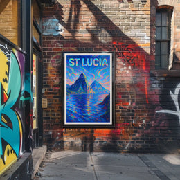 St. LuciaS Vibrant Landscape Poster