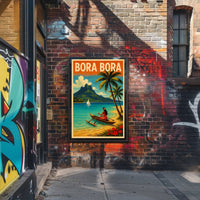 Bora Bora Scenic Vintage Travel Poster PosterGoat