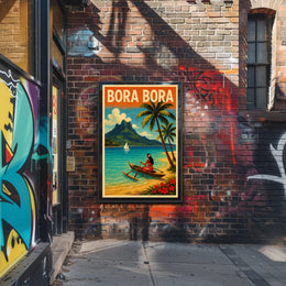 Bora Bora Scenic Vintage Travel Poster PosterGoat