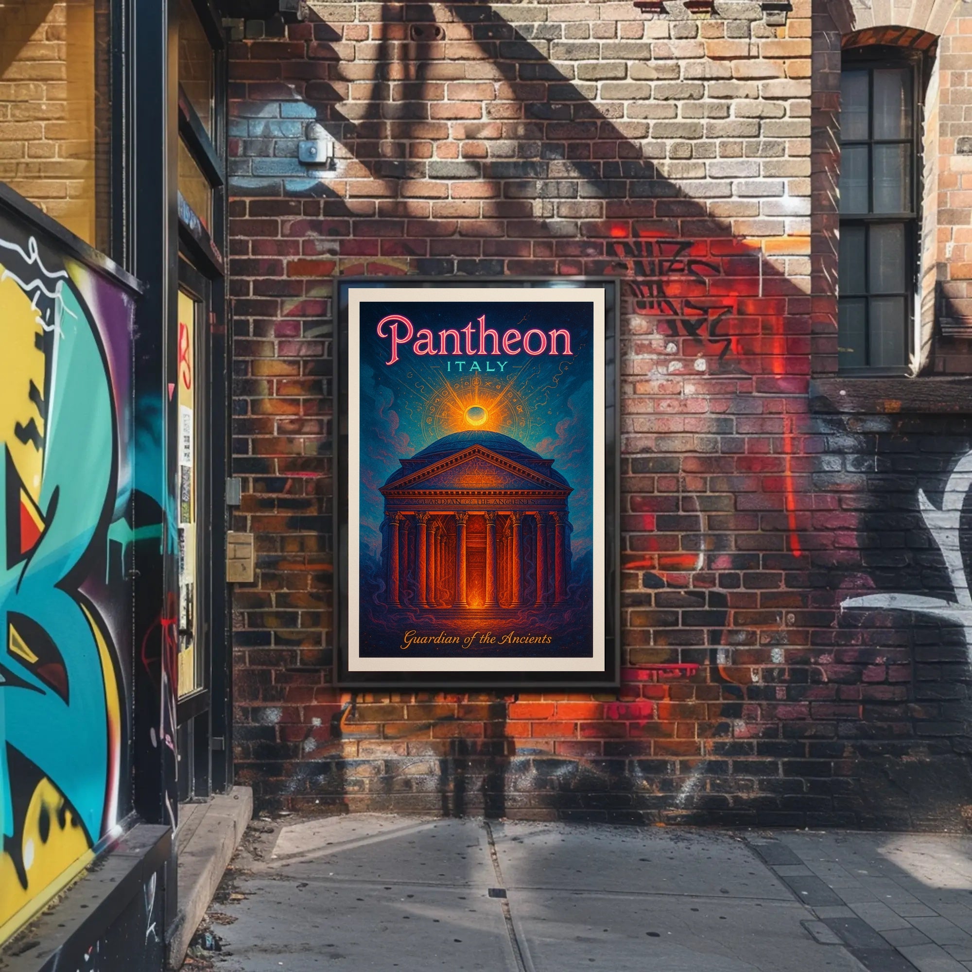 Pantheon Travel Poster Vintage Architecture Print