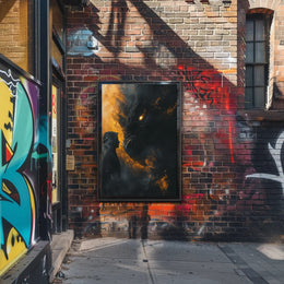 Dragon Confrontation Fantasy Art Poster Print PosterGoat