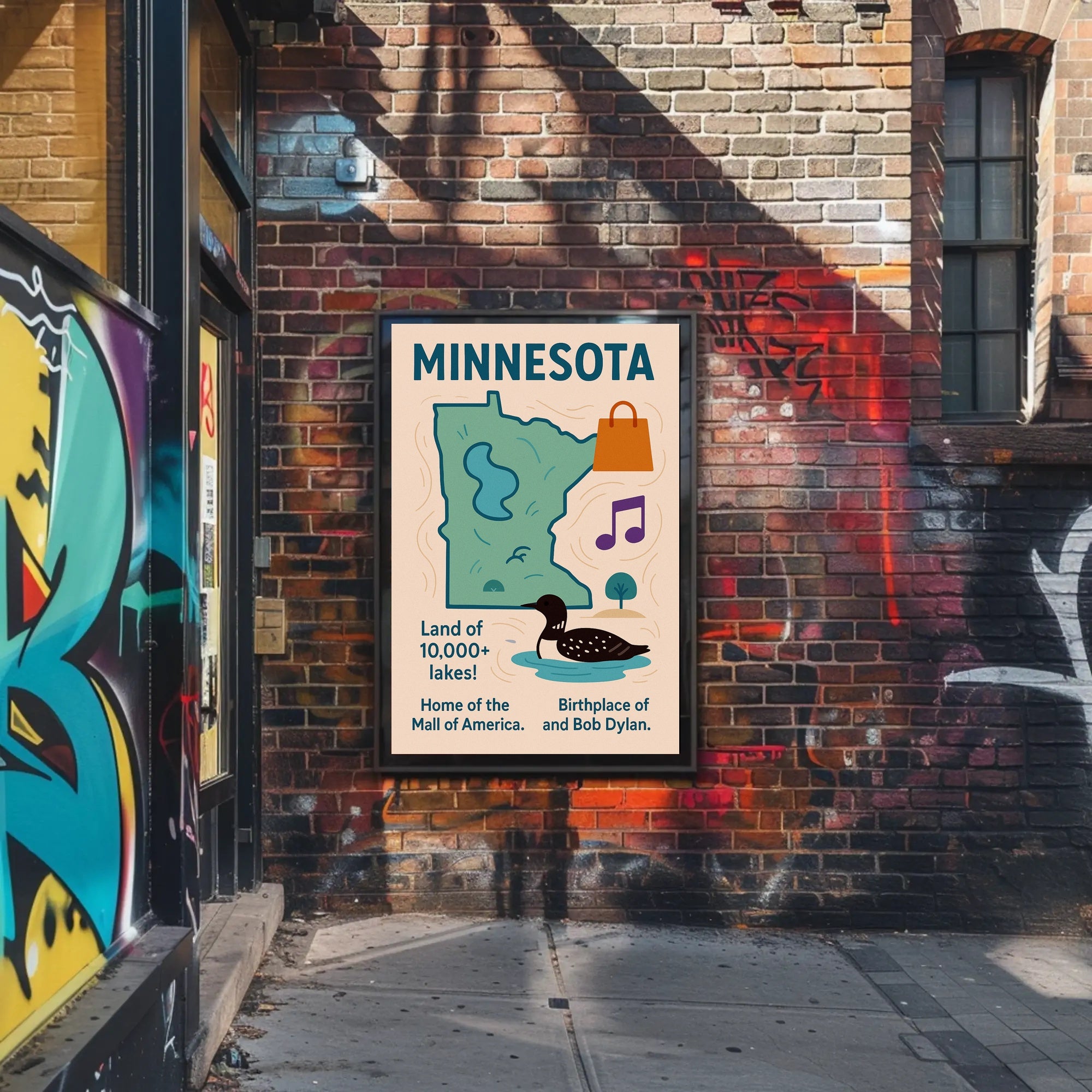 Minnesota Land of 10,000 Lakes Poster