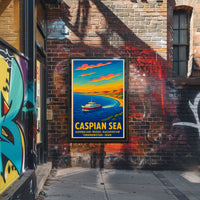 Caspian Sea Travel Poster