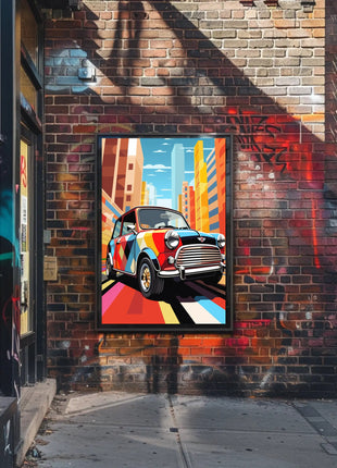 Retro City Pop Art Car Artistic Poster