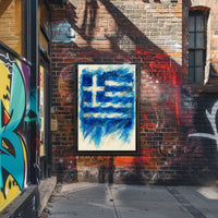 Abstract Greek Flag Abstract Poster