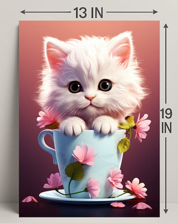 Kitten In A Teacup Poster PosterGoat