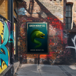 Green Moray Eel Photorealistic Artwork Animal Poster PosterGoat