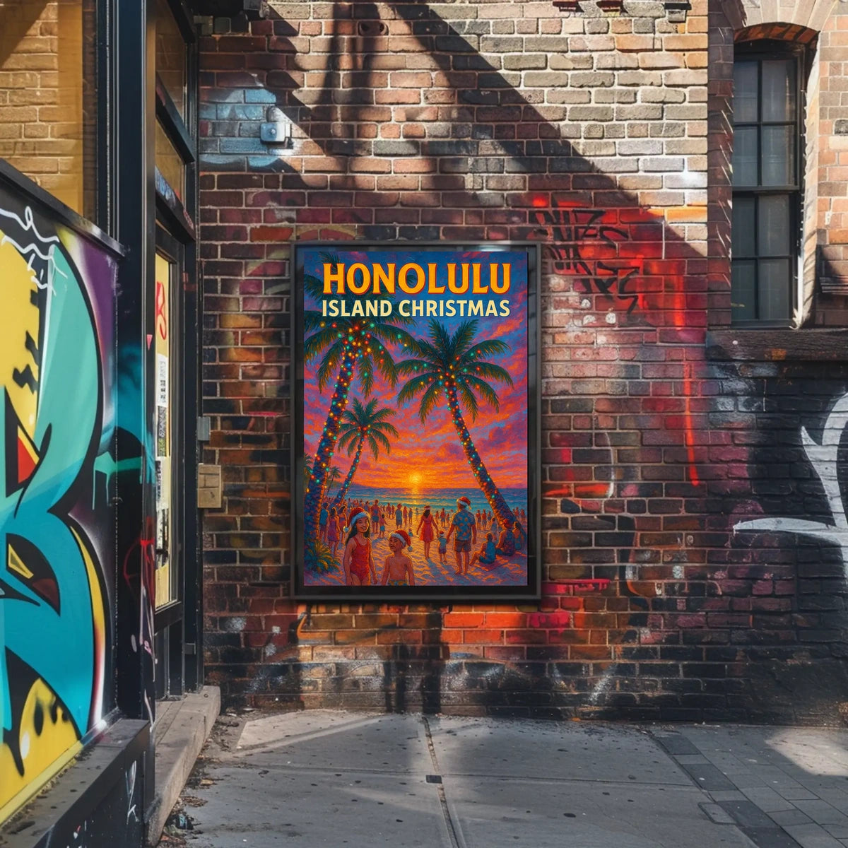 Honolulu Island Christmas Poster