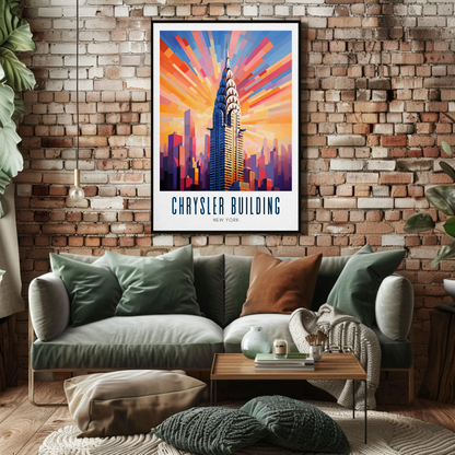Chrysler Building New York Skyline Rays Poster